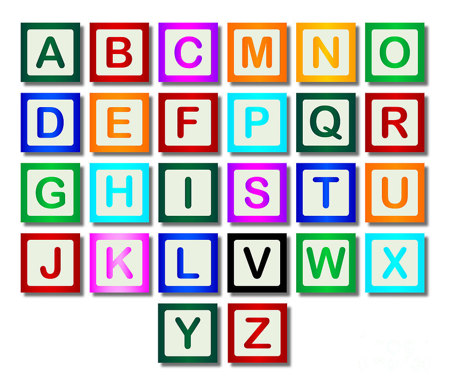 Wooden Block Letters A to Z by Bigalbaloo Stock