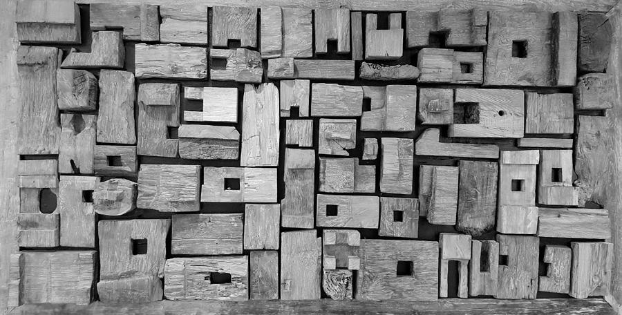 Wooden Blocks B W  Photograph by Rob Hans