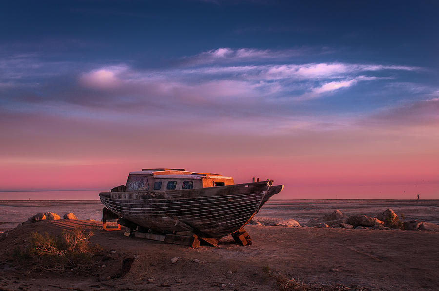 Sunset Photograph - Wooden Boat by Ralph Vazquez