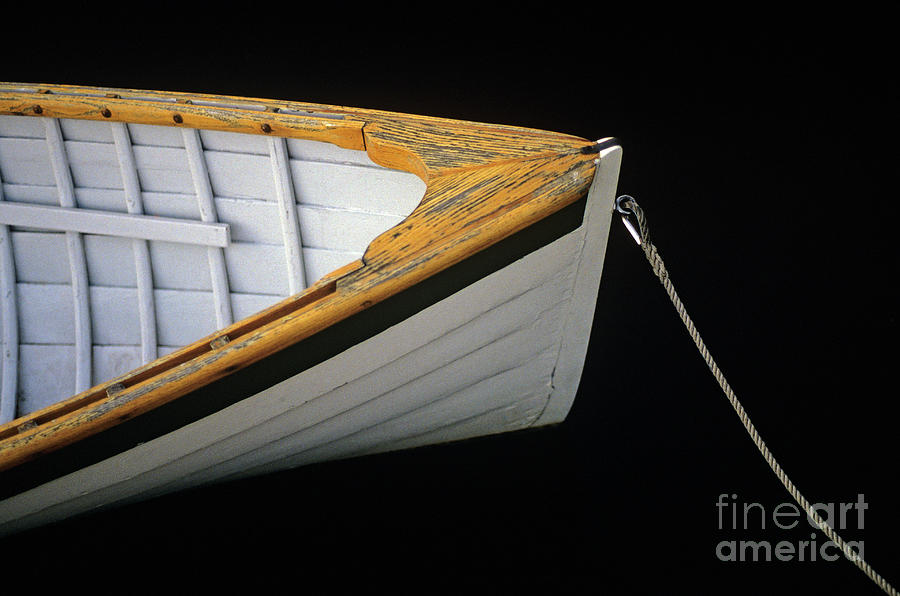 Wooden Boat with Rope Photograph by Jim Corwin
