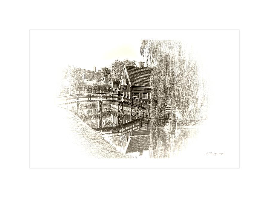 Wooden Bridge Drawing by Maciek Froncisz