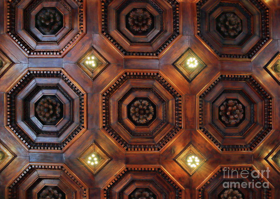 Wooden Ceiling in Palazzo Nuovo  2199 Photograph by Jack Schultz