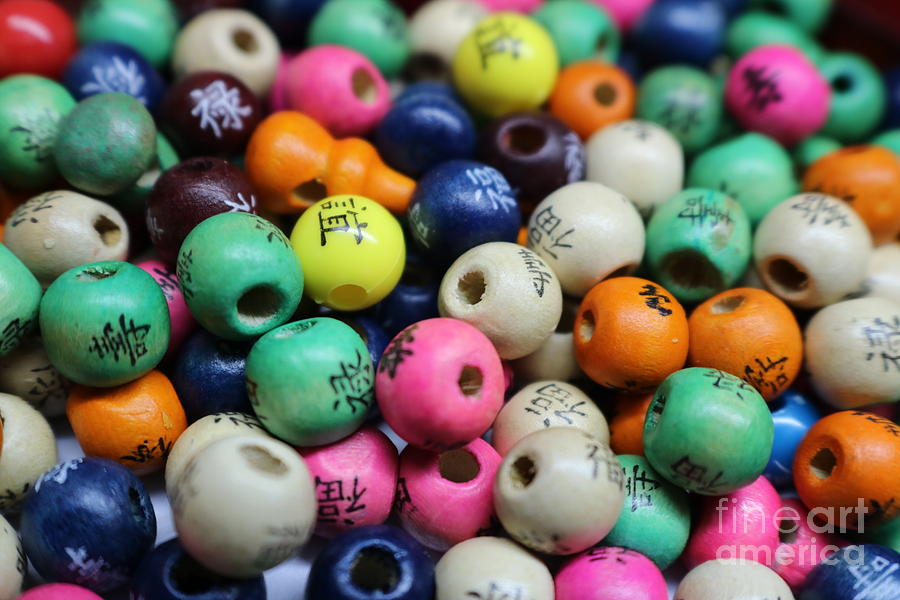 Wooden Chinese Beads Photograph by Erick Schmidt