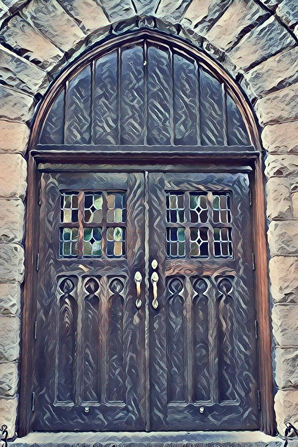Door Photograph - Wooden Church Door- Artsy Edit by Selena Lorraine