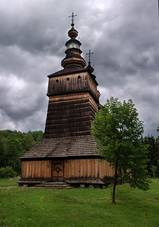Wooden church in Krempna Photograph by Jaroslaw Blaminsky