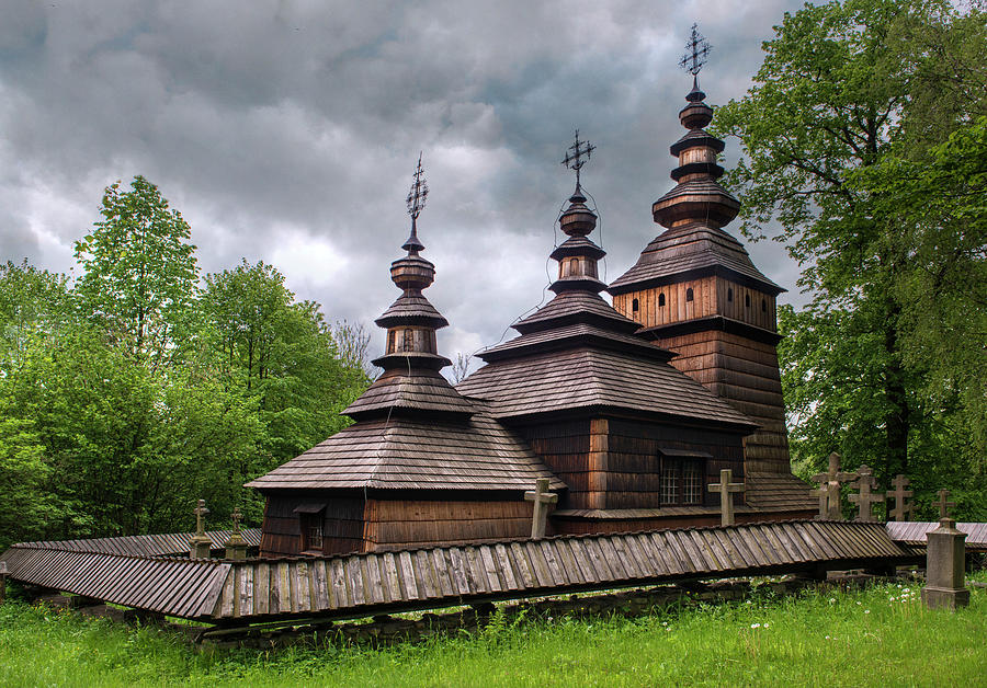Wooden church of st. Kosma and Damian Photograph by Jaroslaw Blaminsky