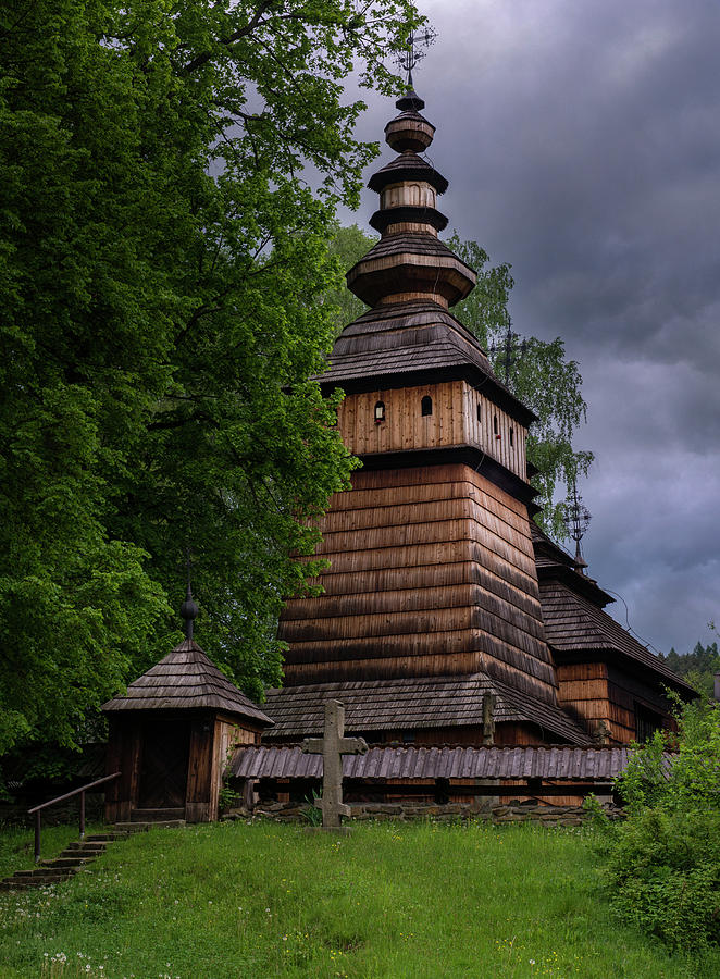 Wooden church of st. Kosma i Damian Photograph by Jaroslaw Blaminsky