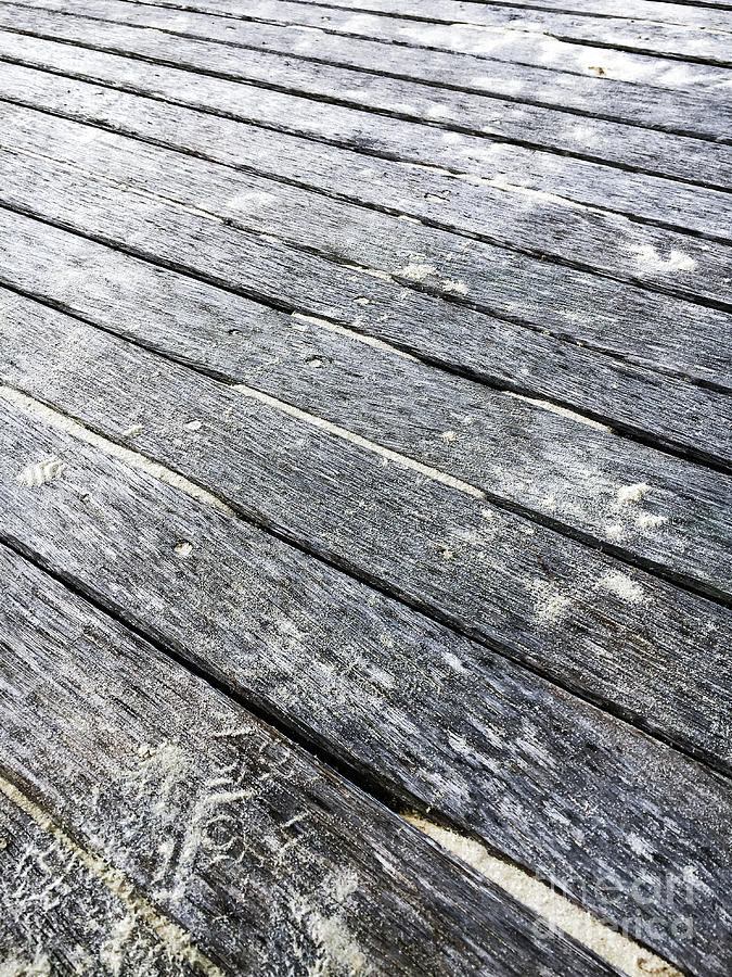 Wooden decking abstract Photograph by Tom Gowanlock