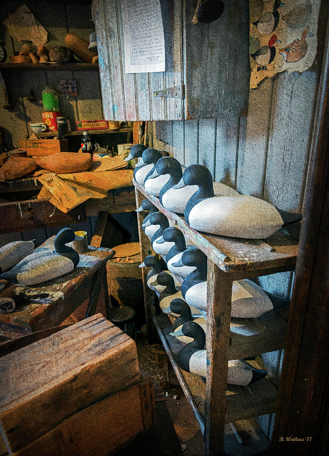 Wooden Decoys - Textures Mixed Media by Brian Wallace