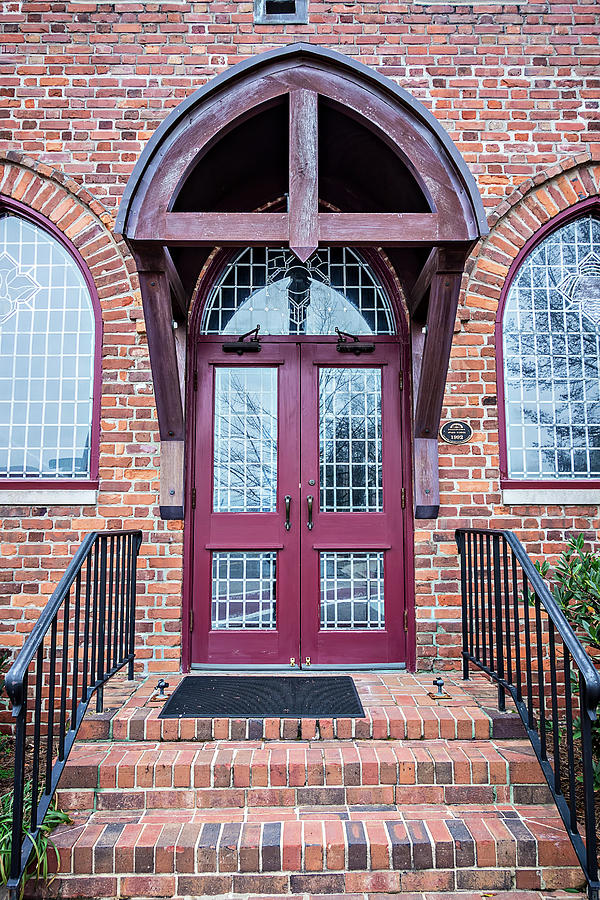 Wooden Door And Entrance To An Old Brick Church Photograph by Alex Grichenko