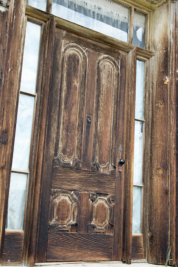 Wooden door details in Bodie Photograph by Karen Foley