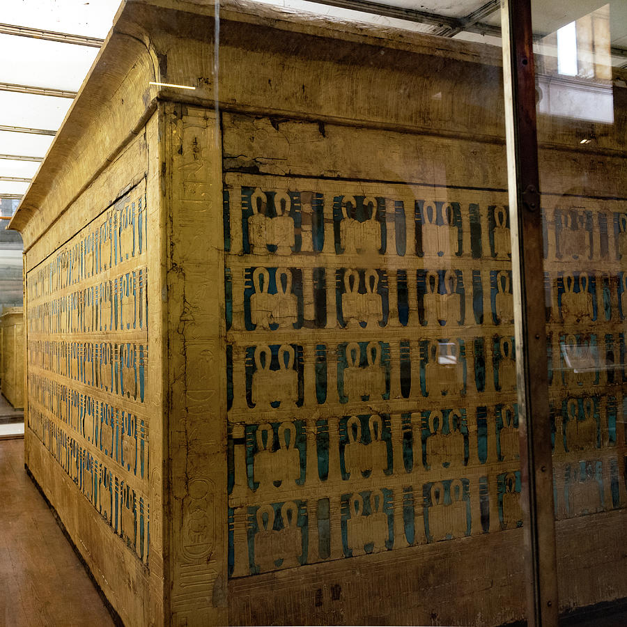 Wooden Enclosure Holding Tutankhamens Remains The Egyptian Museum Of Antiquities Cairo Egypt