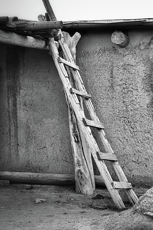 Wooden Ladder at Taos Pueblo Photograph by Nadalyn Larsen
