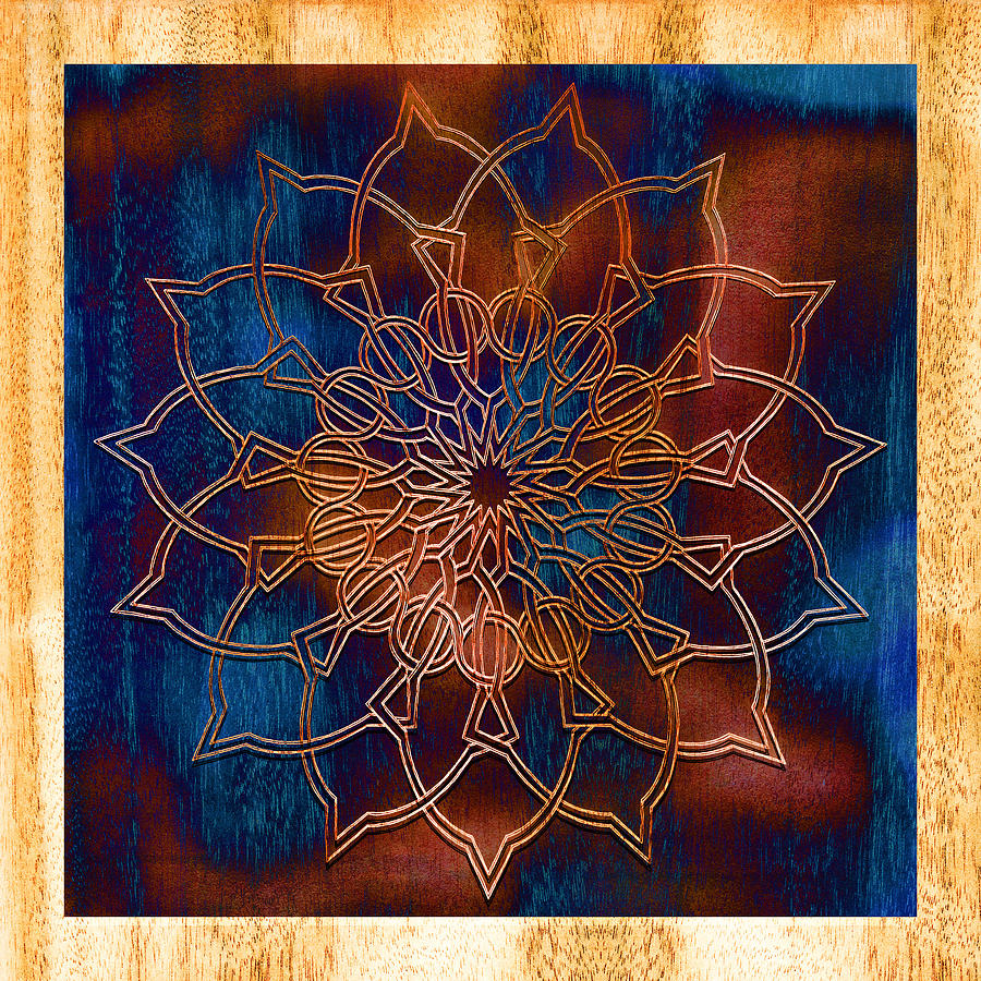 Pattern Drawing - Wooden Mandala by Hakon Soreide