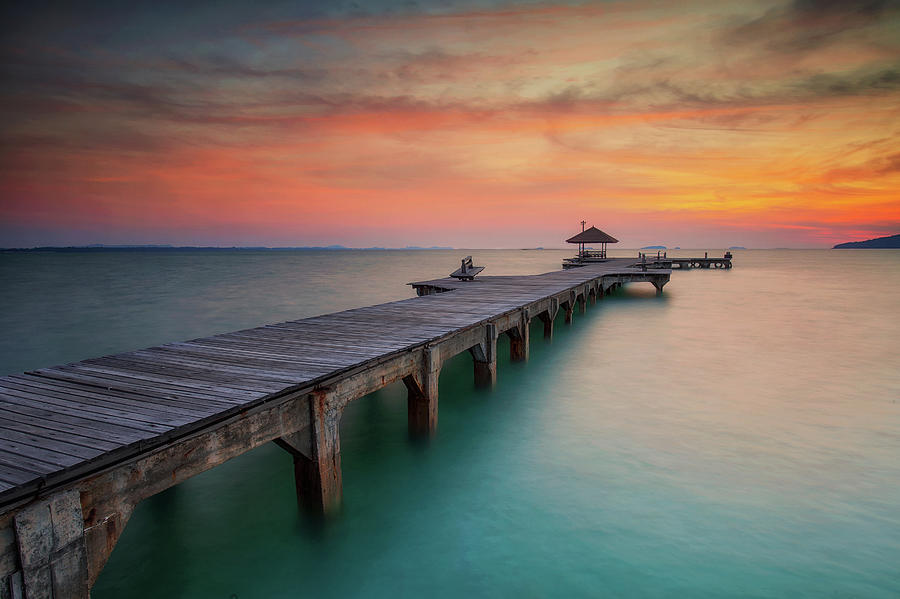 Wooden pier Photograph by Anek Suwannaphoom - Pixels