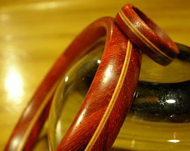Wood Jewelry - Wooden Ring And Bracelet - Padauk Maple And Alder by Keith Krautle Wood Jewelry - Wooden Ring And Bracelet - Padauk Maple And Alder by Keith Krautle