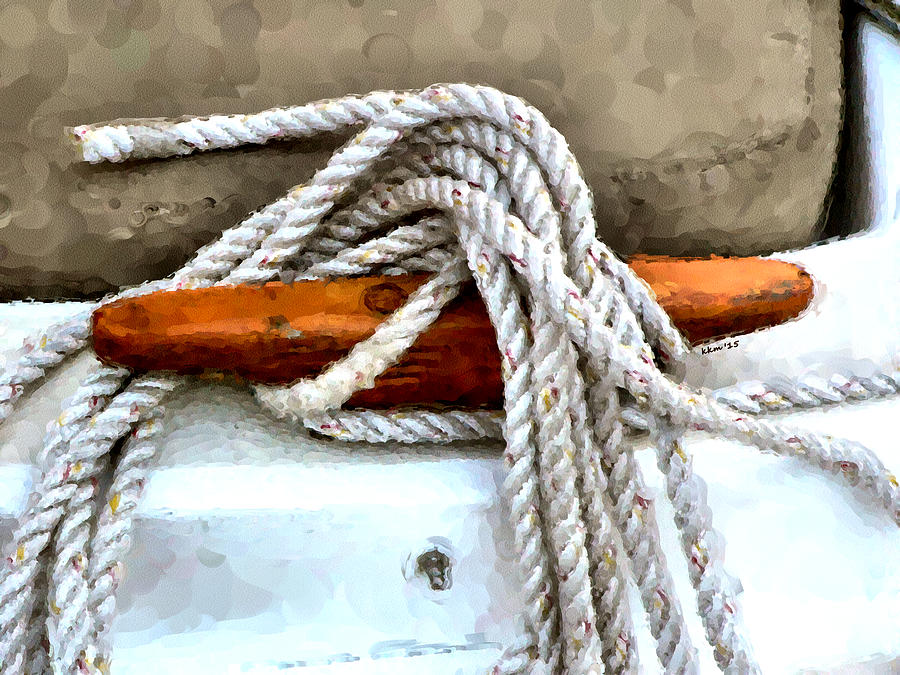 Wooden Sailboat Cleat One Photograph by Kathy K McClellan