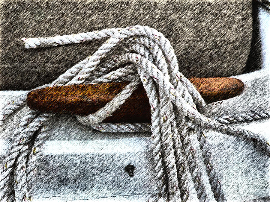 Wooden Sailboat Cleat Two Photograph by Kathy K McClellan