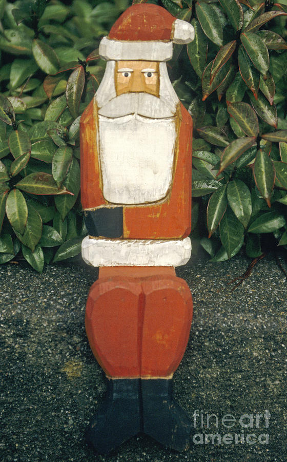 Christmas Photograph - Wooden Santa by Nancy Hoyt Belcher