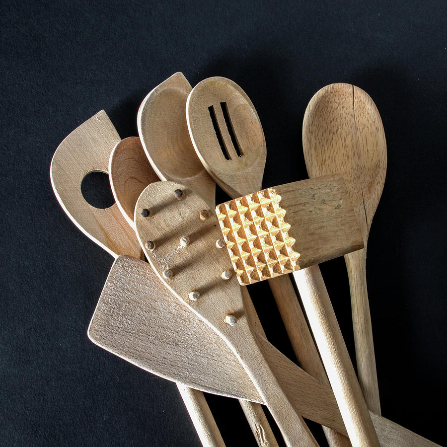 Wooden Utensils - In color Photograph by Ira Marcus
