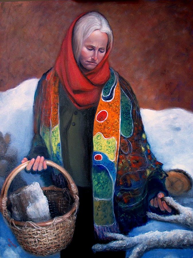 Winter Painting - Woodgatherer by Donelli  DiMaria