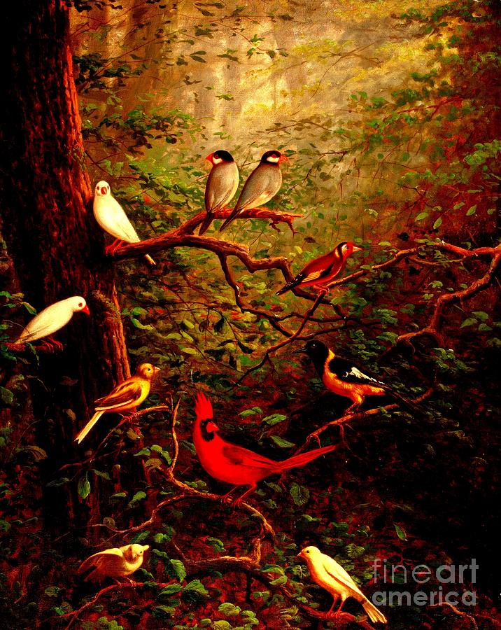 Woodland Birds Painting by Peter Ogden