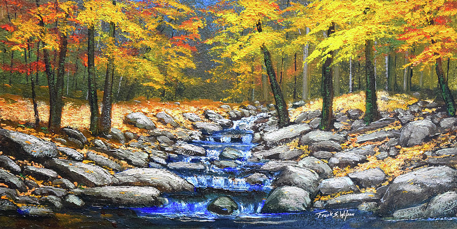 Woodland Brook In Autumn Painting by Frank Wilson