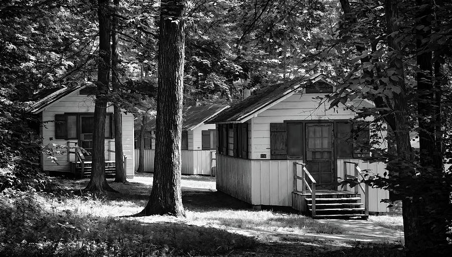 Woodland Cottages - Mammoth Cave National Park - Kentucky - b/w Photograph by Greg Jackson