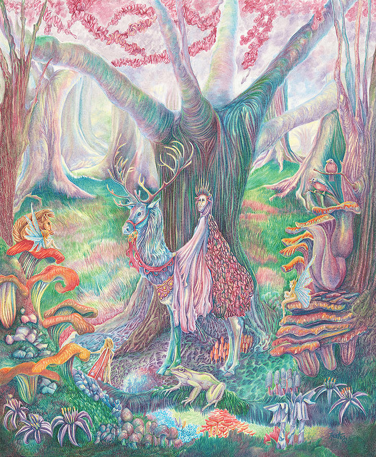 Woodland Elves Queen Drawing by Heather Gamble