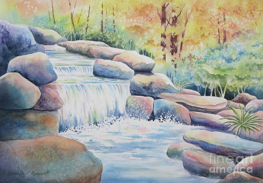 Woodland Falls Painting by Deborah Ronglien