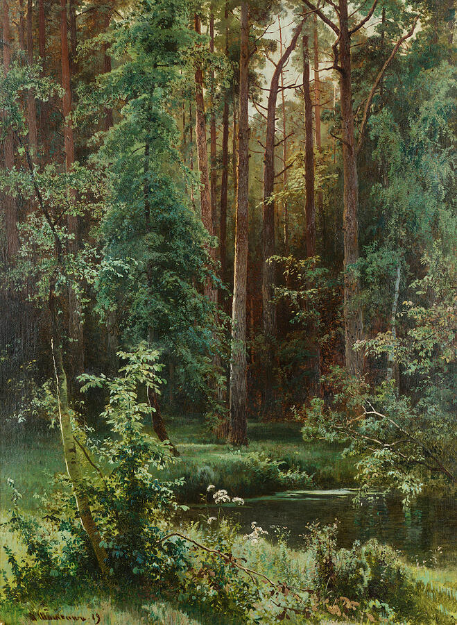 Woodland, from 1889 Painting by Ivan Shishkin