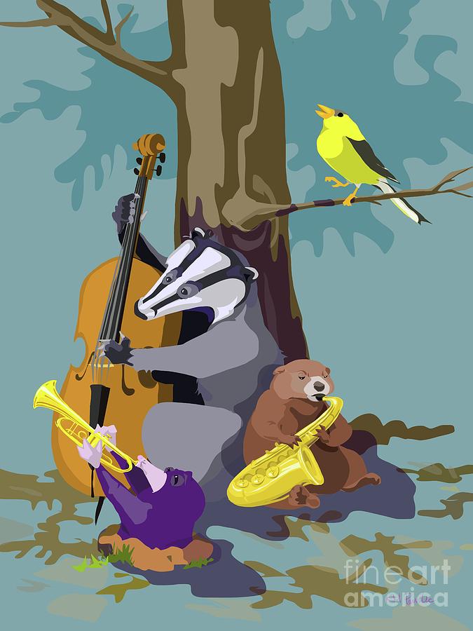 Woodland Jazz Band Digital Art by K M Pawelec