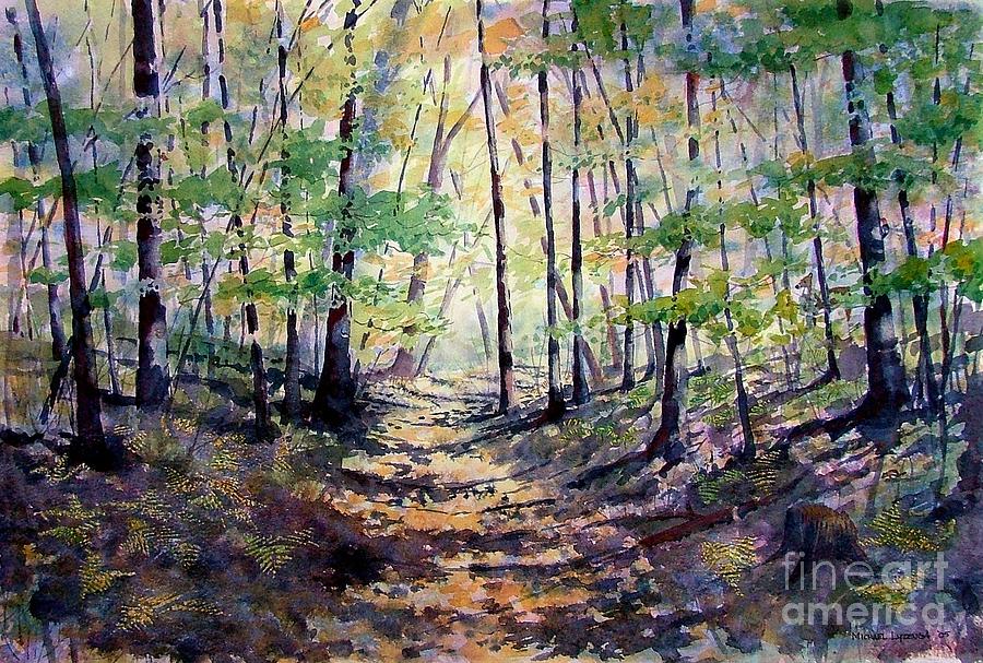 Landscape Painting - Woodland Path by Michael Lyzenga