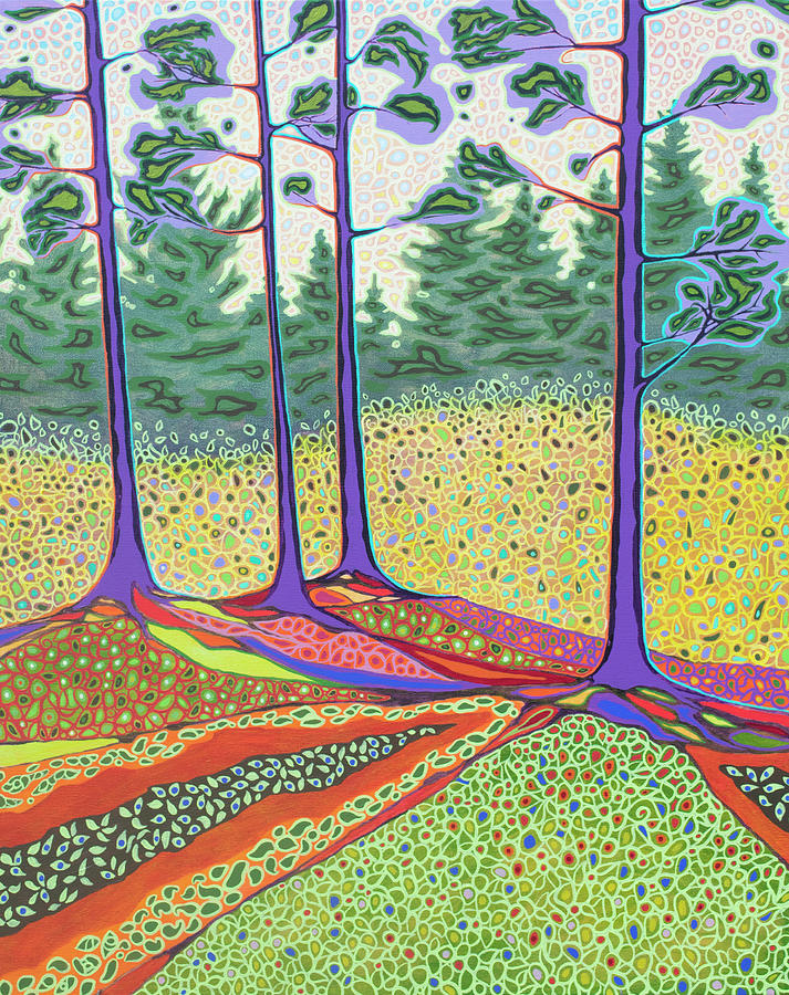 Woodland Pines Painting by Karen Williams-Brusubardis