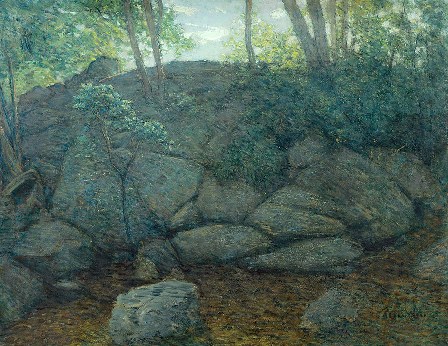 Woodland Rocks Painting by Julian Alden Weir