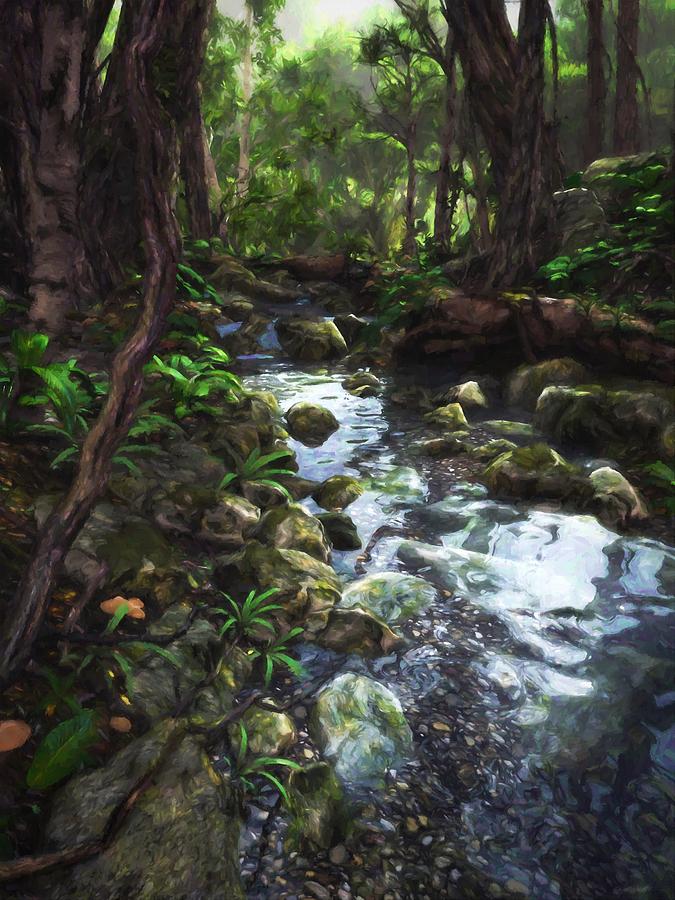 Woodland Stream Digital Art by Cynthia Decker
