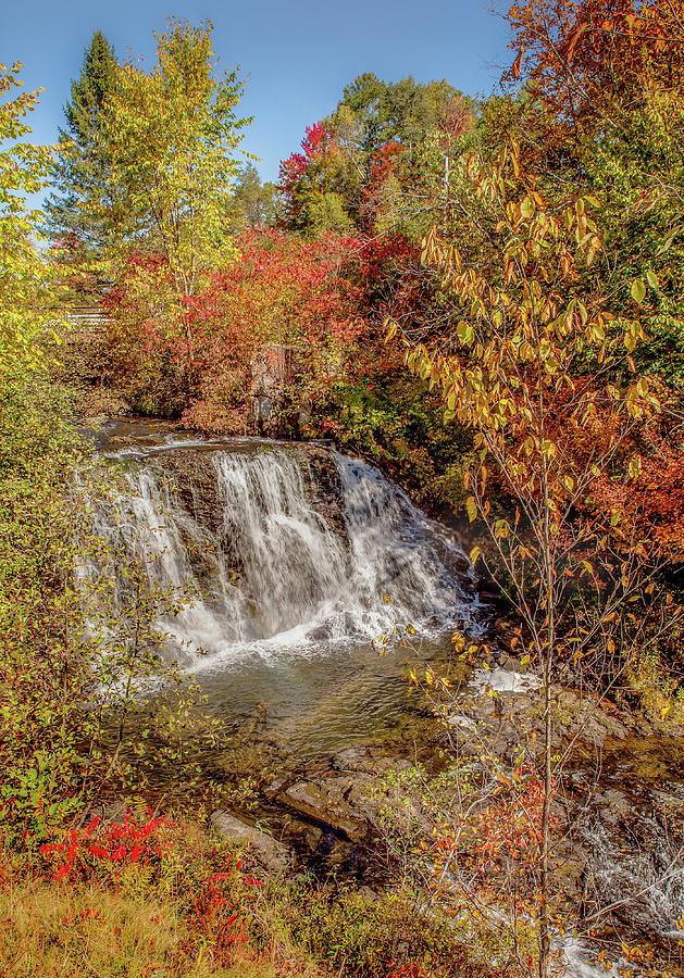 Woodland Waterfall In Autumn Photograph