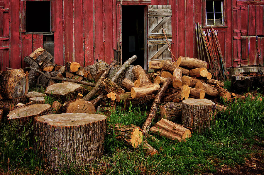 Woodpile - By the Barn Photograph by Nikolyn McDonald