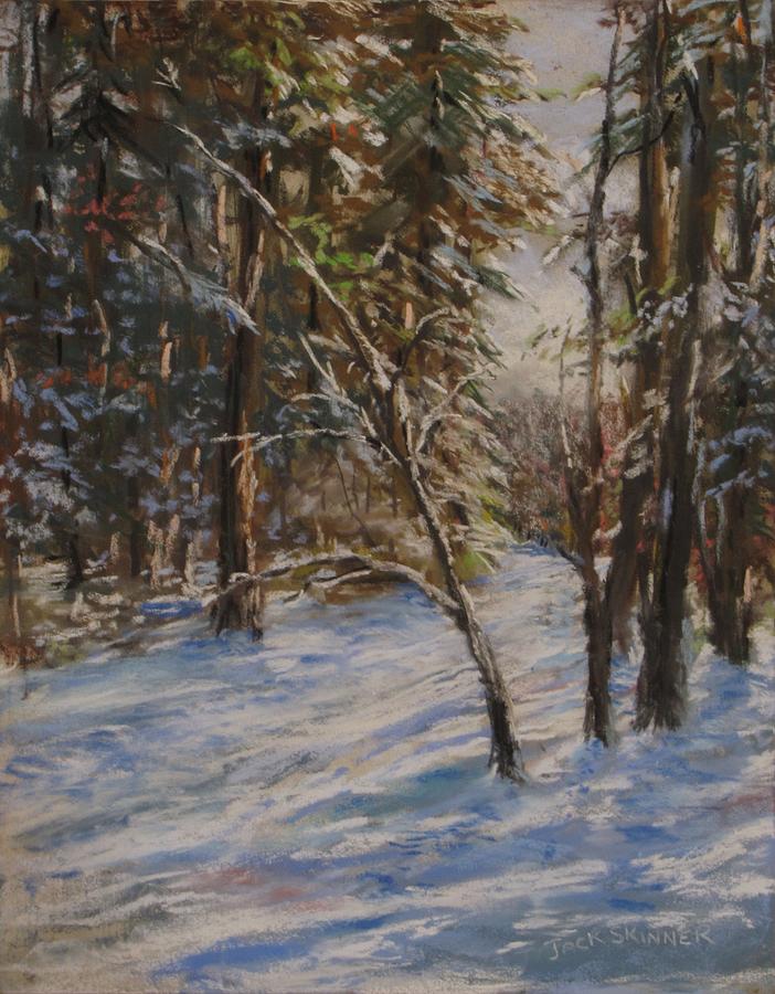 Woods and Snow at Two Below Pastel by Jack Skinner