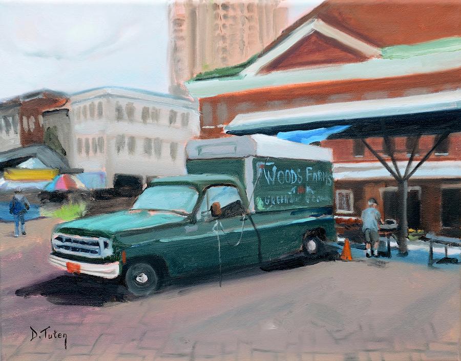 Woods Farms at Historic Roanoke City Market Painting by Donna Tuten