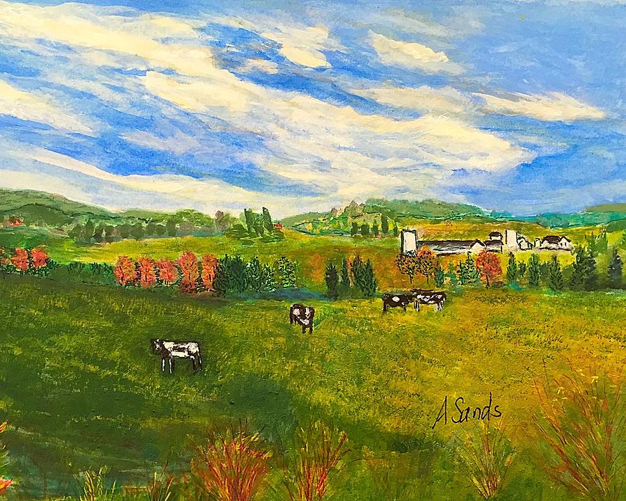 Woodsom Farm Amesbury Painting by Anne Sands