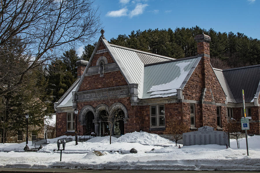Woodstock Vermont Public Library In Winter 1 Photograph