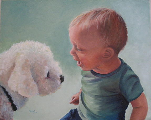 Dog Painting - Woof by Cindy Hall