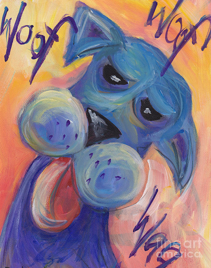 Dog Painting - Woof Woof Wag by Robin Wiesneth