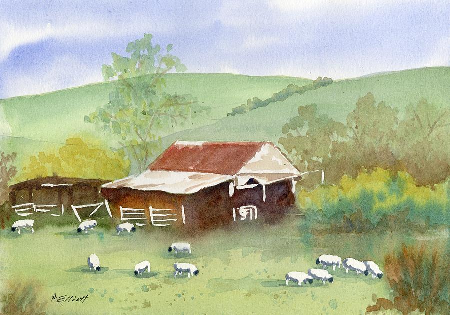 Sheep Painting - Woolies by Marsha Elliott