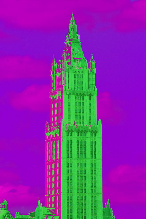 Woolworth in Green and Purple Photograph by Christopher J Kirby