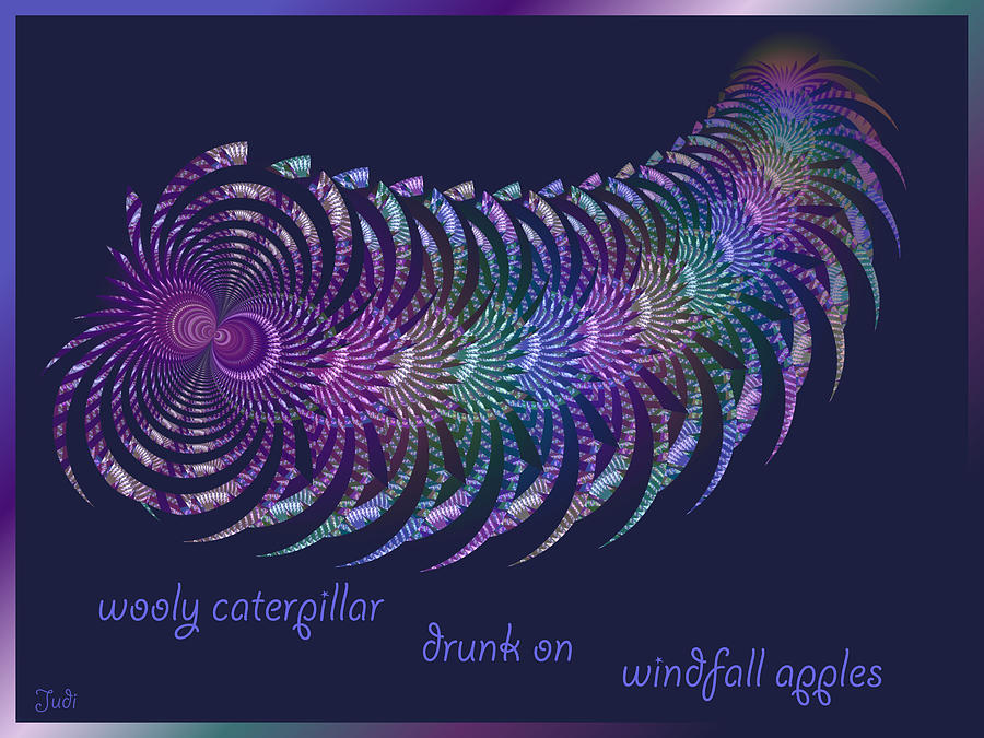 Wooly Caterpillar Haiga Digital Art by Judi Suni Hall