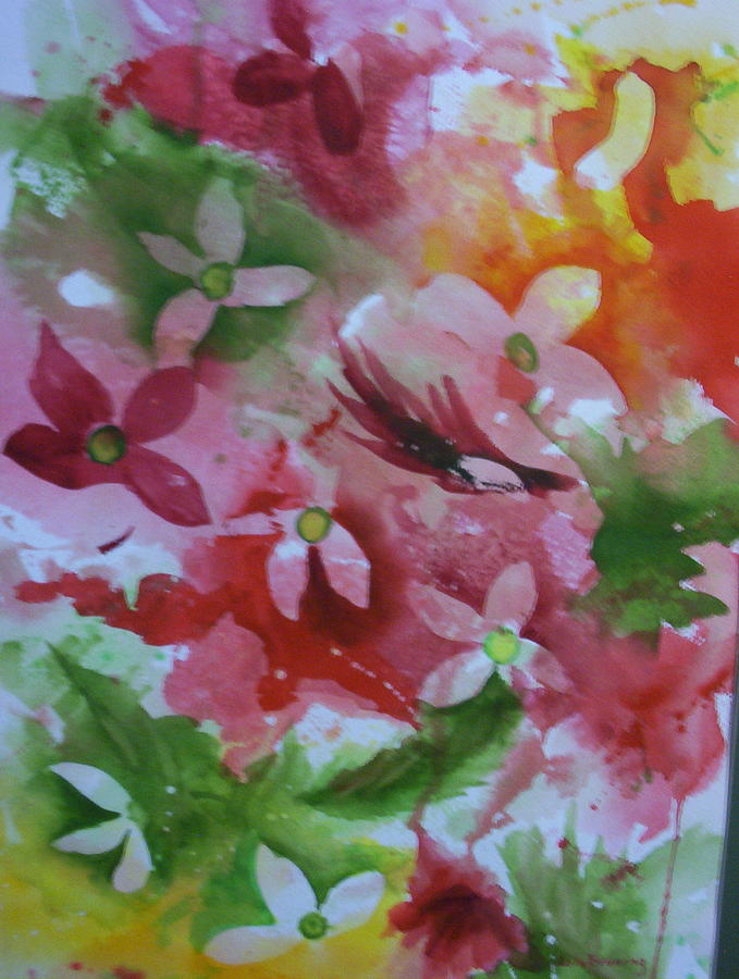 Flower Abstract Painting - Woopsy Daisy by Lois Bruning