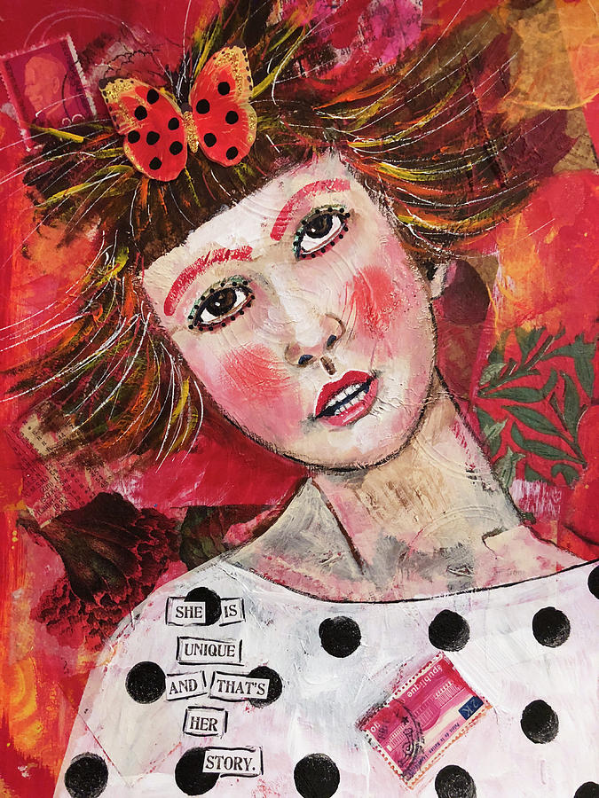 She is unique Mixed Media by Lynn Colwell