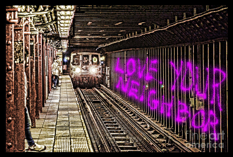 Paul Simon Digital Art - Words of a Prophet Are Written on a Subway Wall by Jim Fitzpatrick